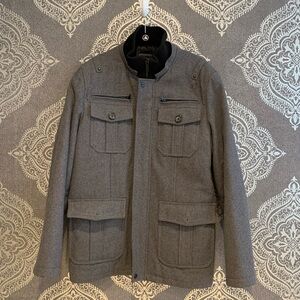 GUESS Men’s Medium Wool Military Coat
